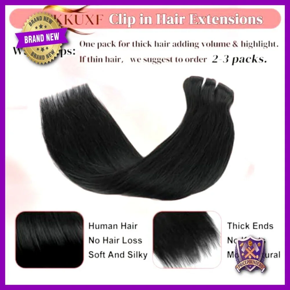 18 Inch Clip-In Human Hair Extensions 100g 8 Pieces Straight Remy Hair